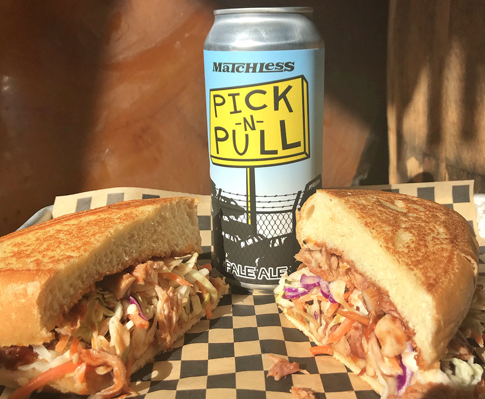 Pulled-Pork-Sandwich-pairs-Matchless-Pick-N-Pull-Pale-Tacoma