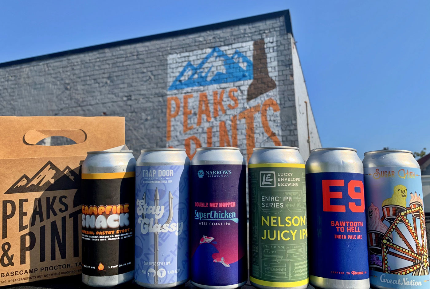 Peaks and Pints Pilot Program Brew Five Three Beer Flight Peaks and