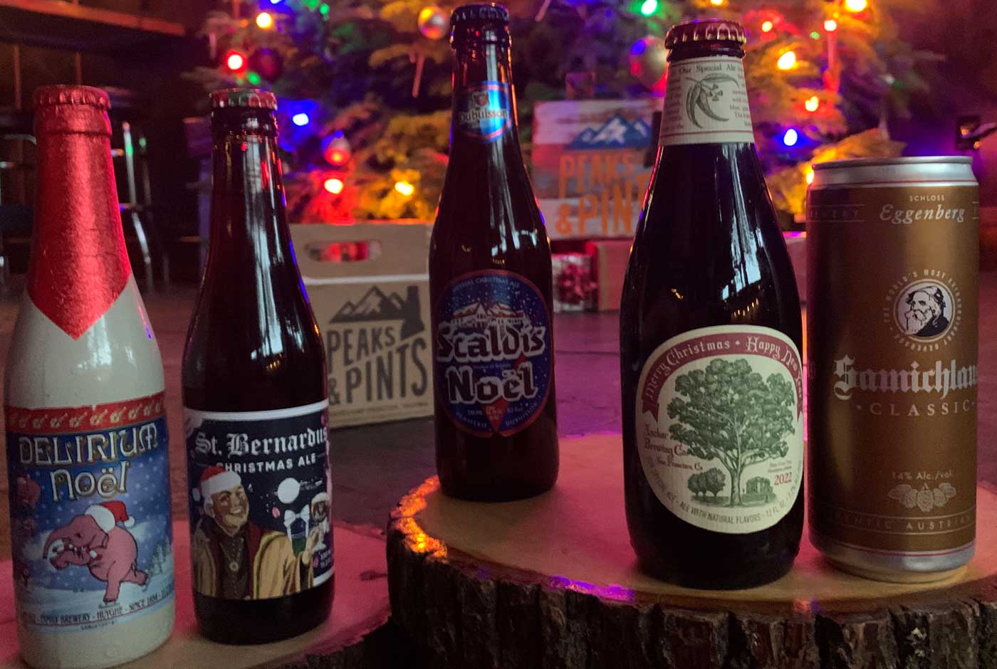 Peaks and Pints Christmas Tree Decorating Beer Flight Peaks and Pints