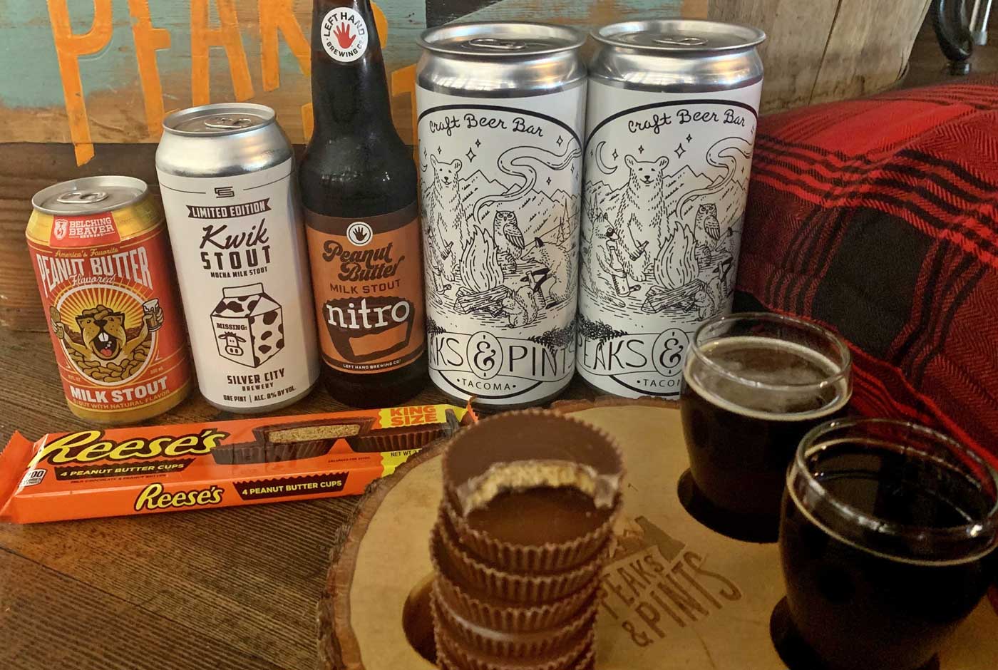 Peaks and Pints Beer Flight I Love Reese’s Day Peaks and Pints
